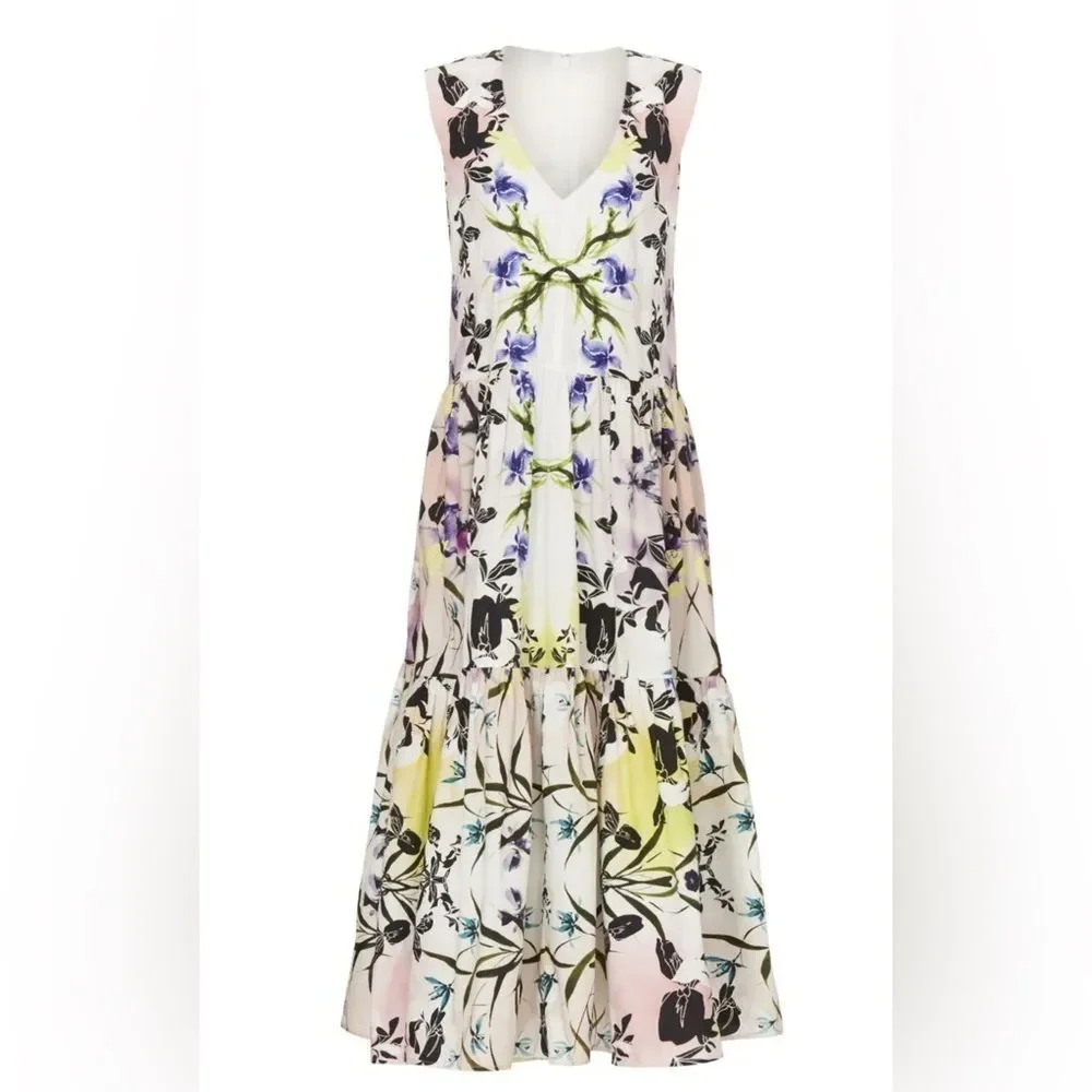 Bibhu Mohapatra Collective x RTR Tiered Floral Dress‎ - Size M $495 MSRP - Picture 5 of 12